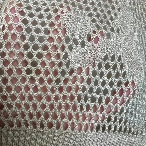 Tricotto Peach/Pink Mesh Cardigan Size  Small - Picture 15 of 16